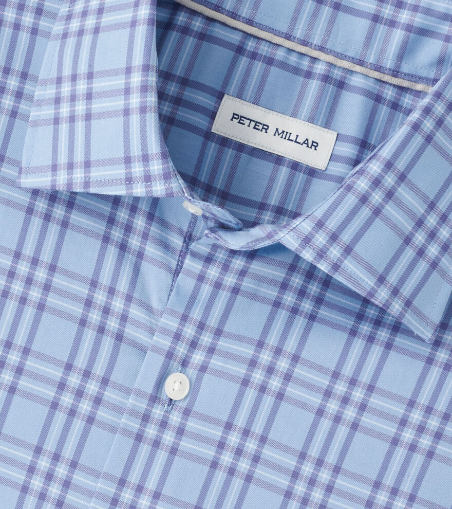 Peter Millar Men's Classic Fit Brevard Crown Lite Cotton-Stretch Sport Shirt - RUDDY BLUE