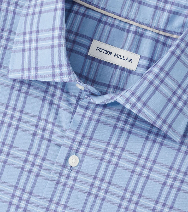 Peter Millar Men's Classic Fit Brevard Crown Lite Cotton-Stretch Sport Shirt - RUDDY BLUE