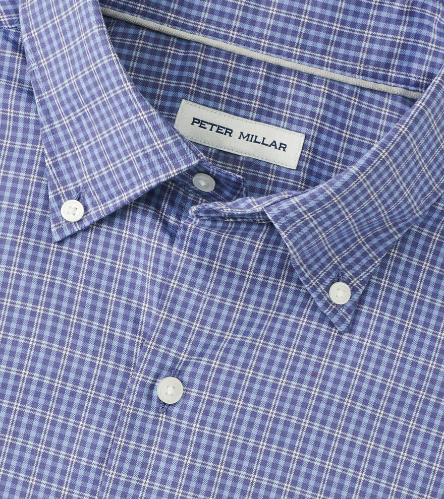 Peter Millar Men's Classic Fit Stowe Crown Lite Cotton-Stretch Sport Shirt - DEEP VIOLET