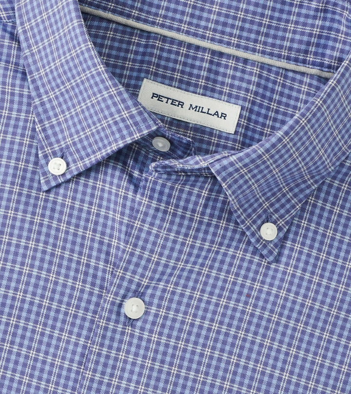 Peter Millar Men's Classic Fit Stowe Crown Lite Cotton-Stretch Sport Shirt - DEEP VIOLET