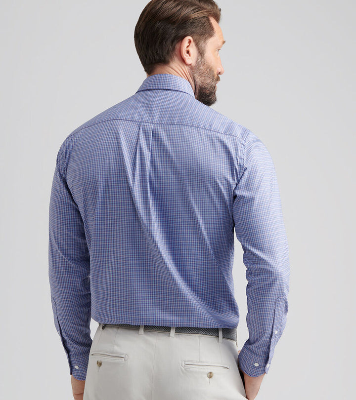 Peter Millar Men's Classic Fit Stowe Crown Lite Cotton-Stretch Sport Shirt - DEEP VIOLET