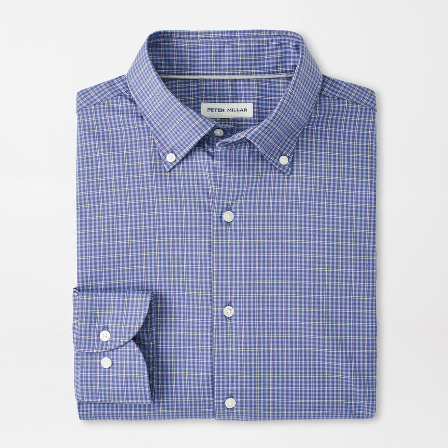 Peter Millar Men's Classic Fit Stowe Crown Lite Cotton-Stretch Sport Shirt - DEEP VIOLET