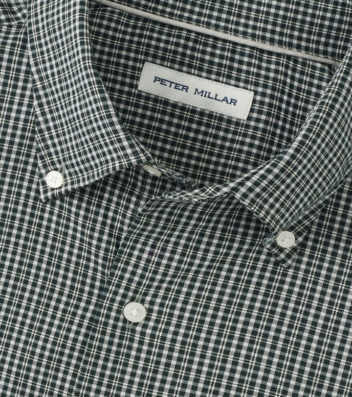 Peter Millar Men's Classic Fit Stowe Crown Lite Cotton-Stretch Sport Shirt - DEEP VERDANT