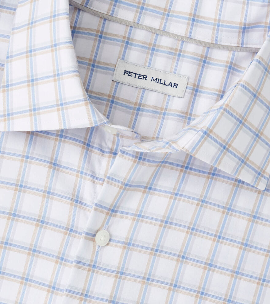 Peter Millar Men's Classic Fit Lenox Crown Lite Cotton-Stretch Sport Shirt - WHITE