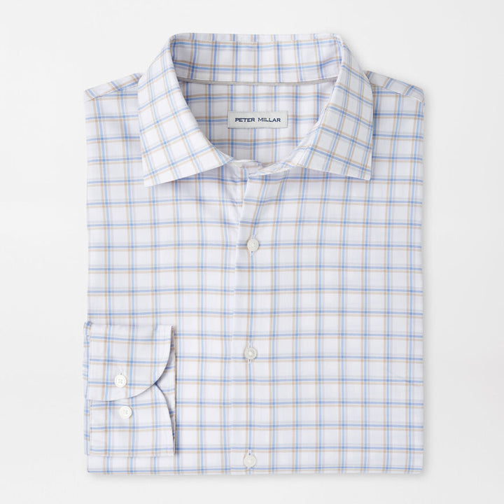 Peter Millar Men's Classic Fit Lenox Crown Lite Cotton-Stretch Sport Shirt - WHITE