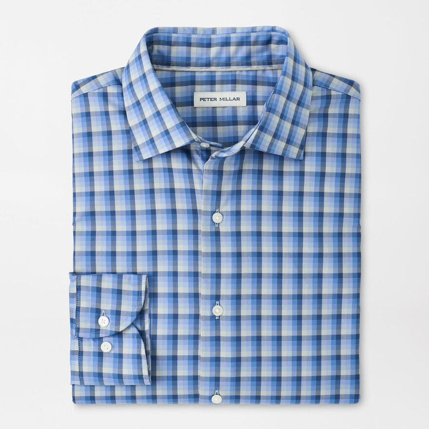 Peter Millar Men's Classic Fit Obispo Crown Lite Cotton-Stretch Sport Shirt - EVENING TIDE