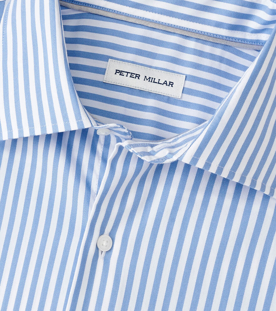 Peter Millar Men's Classic Fit Cannon Crown Lite Cotton-Stretch Sport Shirt - EVENING TIDE