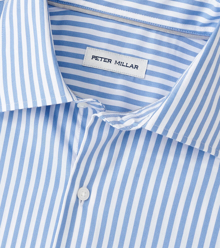 Peter Millar Men's Classic Fit Cannon Crown Lite Cotton-Stretch Sport Shirt - EVENING TIDE