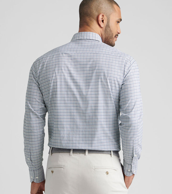 Peter Millar Men's Classic Fit Leavenworth Performance Twill Sport Shirt - BLUE HAZE
