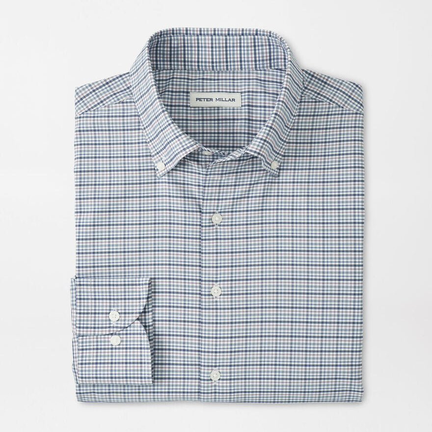 Peter Millar Men's Classic Fit Leavenworth Performance Twill Sport Shirt - BLUE HAZE