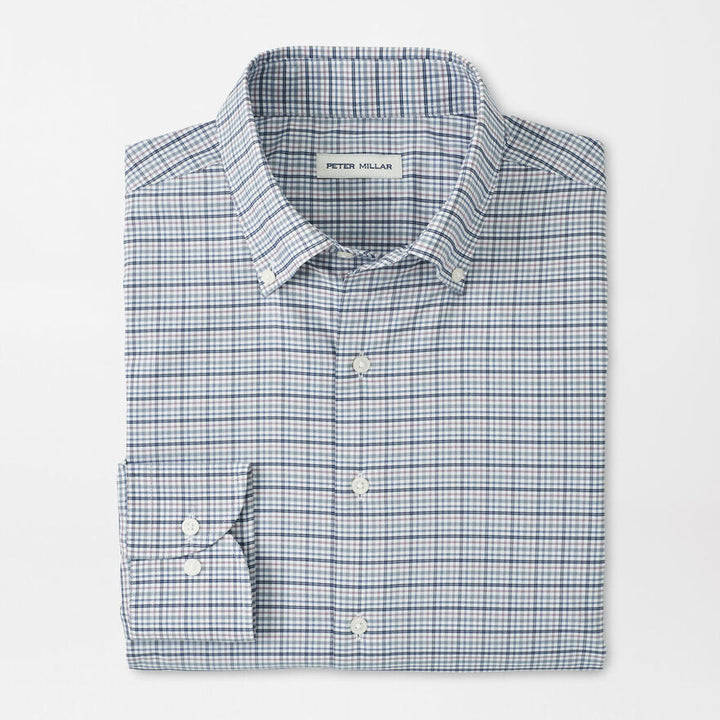 Peter Millar Men's Classic Fit Leavenworth Performance Twill Sport Shirt - BLUE HAZE