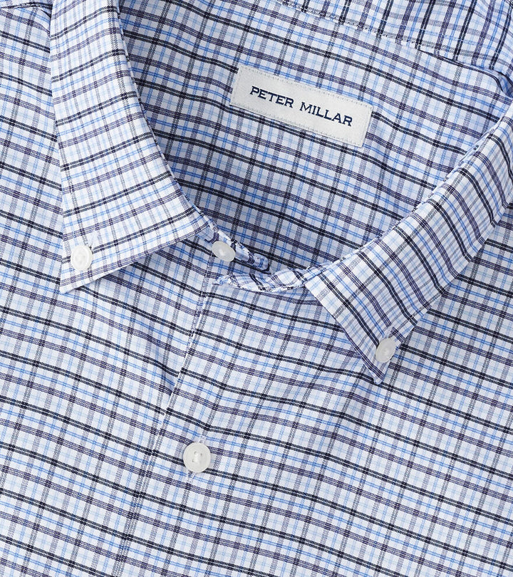 Peter Millar Men's Classic Fit Leavenworth Performance Twill Sport Shirt - EVENING TIDE