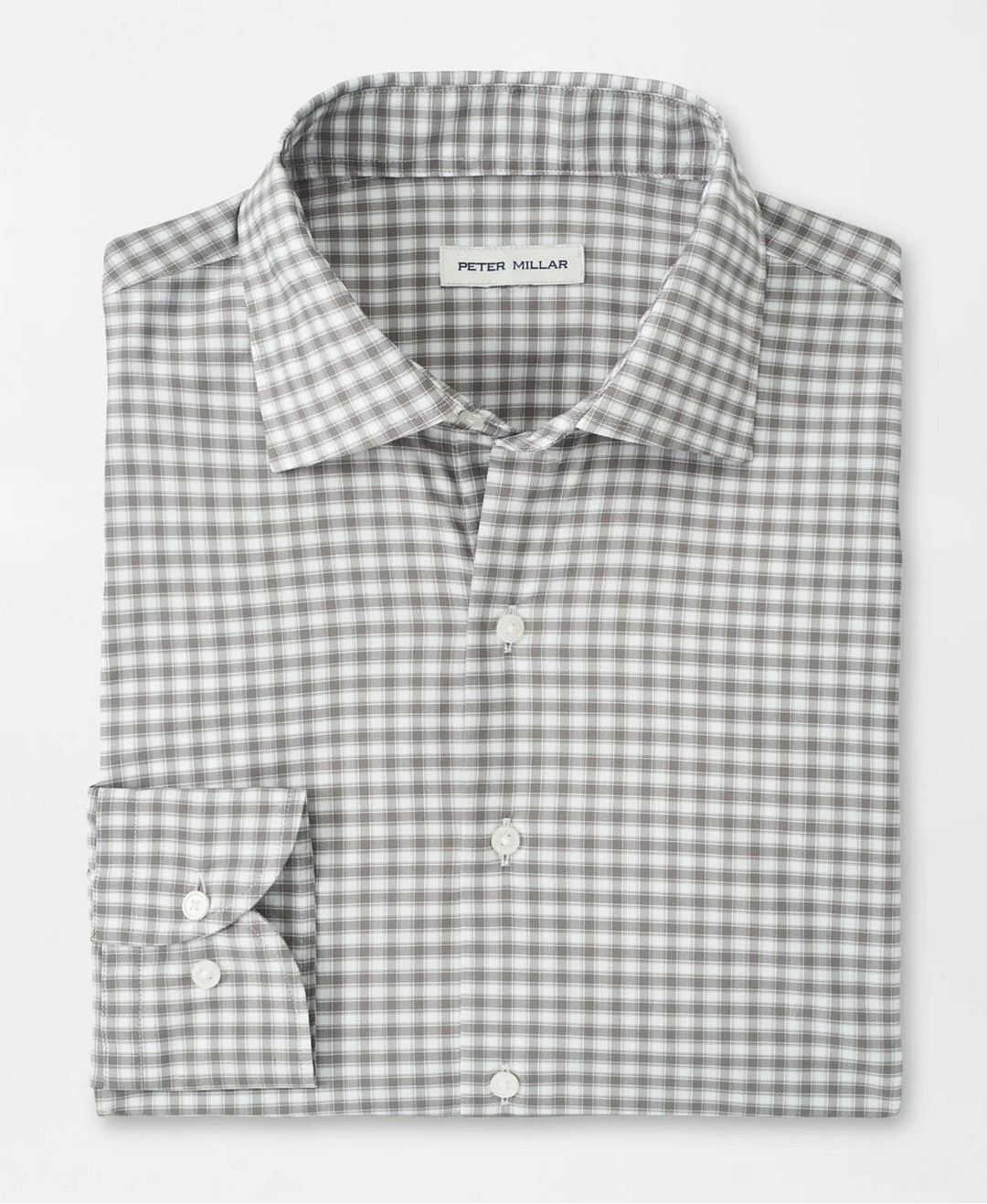 Peter Millar Men's Classic Fit Fairbanks Performance Twill Sport Shirt - BASIL