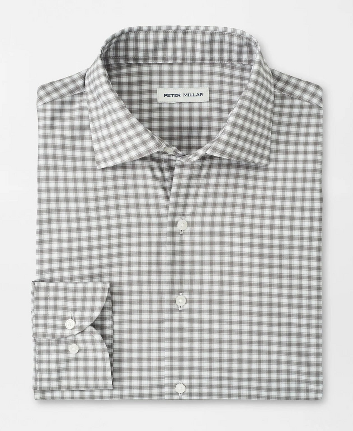 Peter Millar Men's Classic Fit Fairbanks Performance Twill Sport Shirt - BASIL