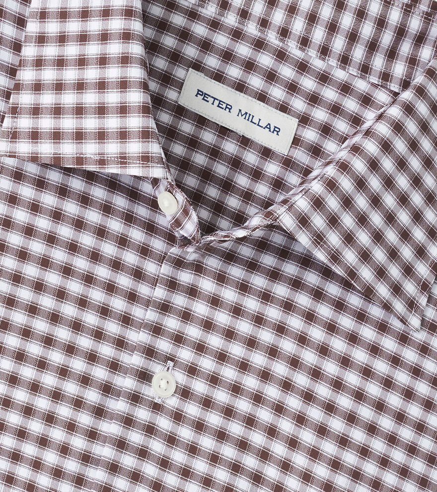 Peter Millar Men's Classic Fit Fairbanks Performance Twill Sport Shirt - FRENCH PRESS