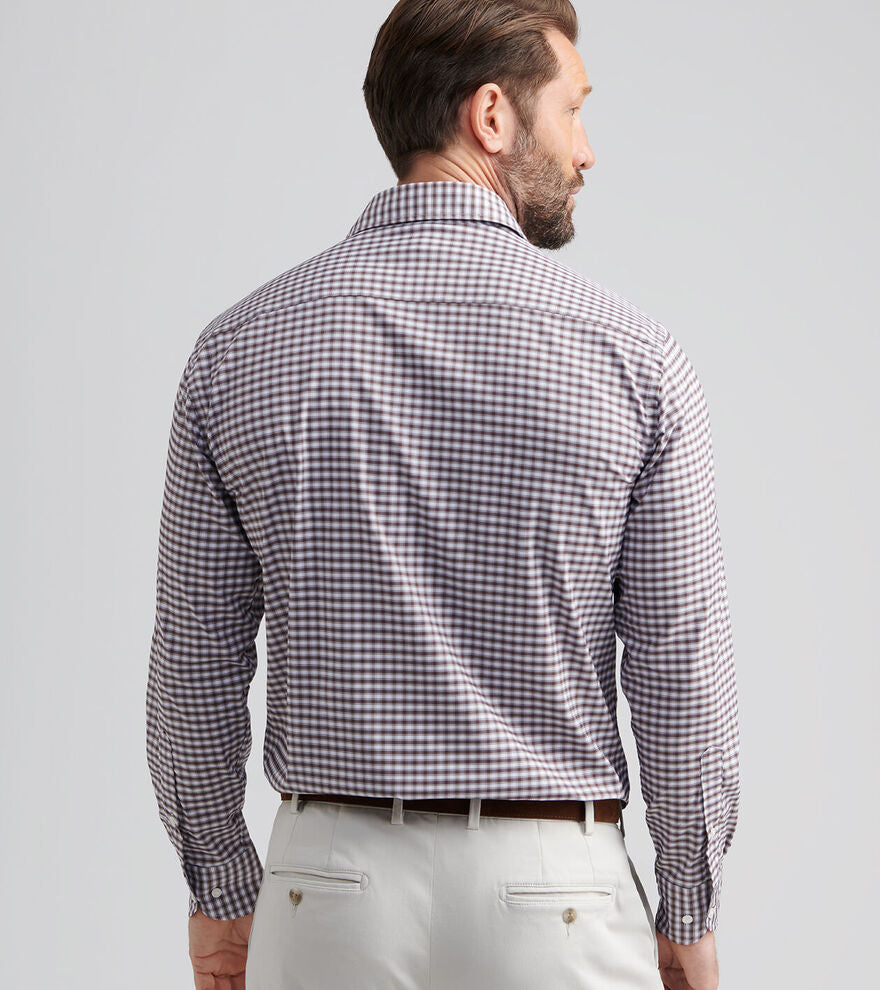 Peter Millar Men's Classic Fit Fairbanks Performance Twill Sport Shirt - FRENCH PRESS