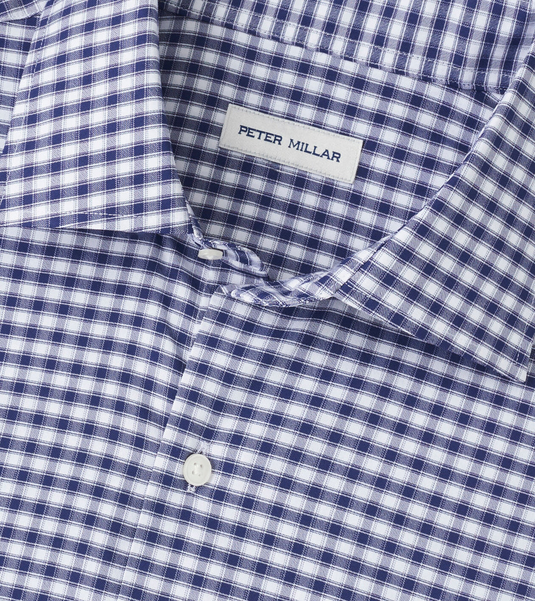 Peter Millar Men's Classic Fit Fairbanks Performance Twill Sport Shirt - NAVY