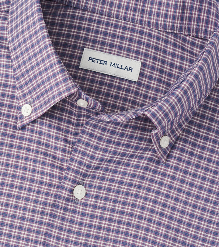 Peter Millar Men's Classic Fit Petaluma Performance Twill Sport Shirt - PARISIAN FIG