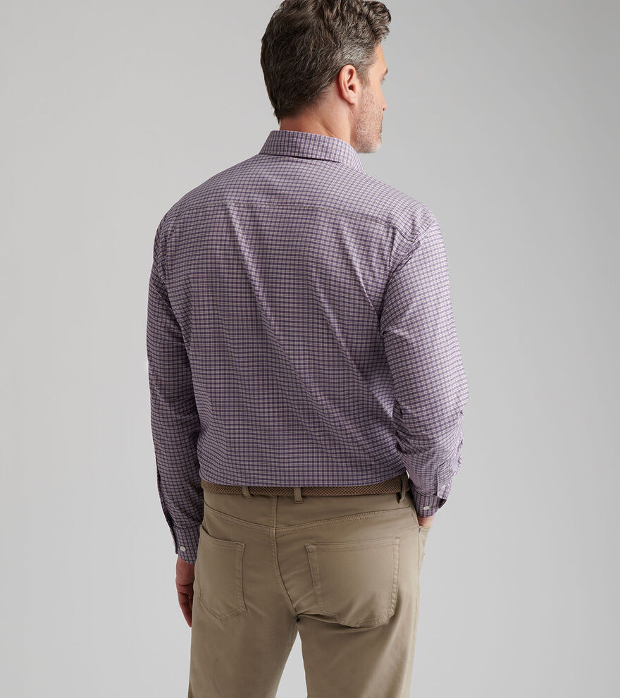 Peter Millar Men's Classic Fit Petaluma Performance Twill Sport Shirt - PARISIAN FIG