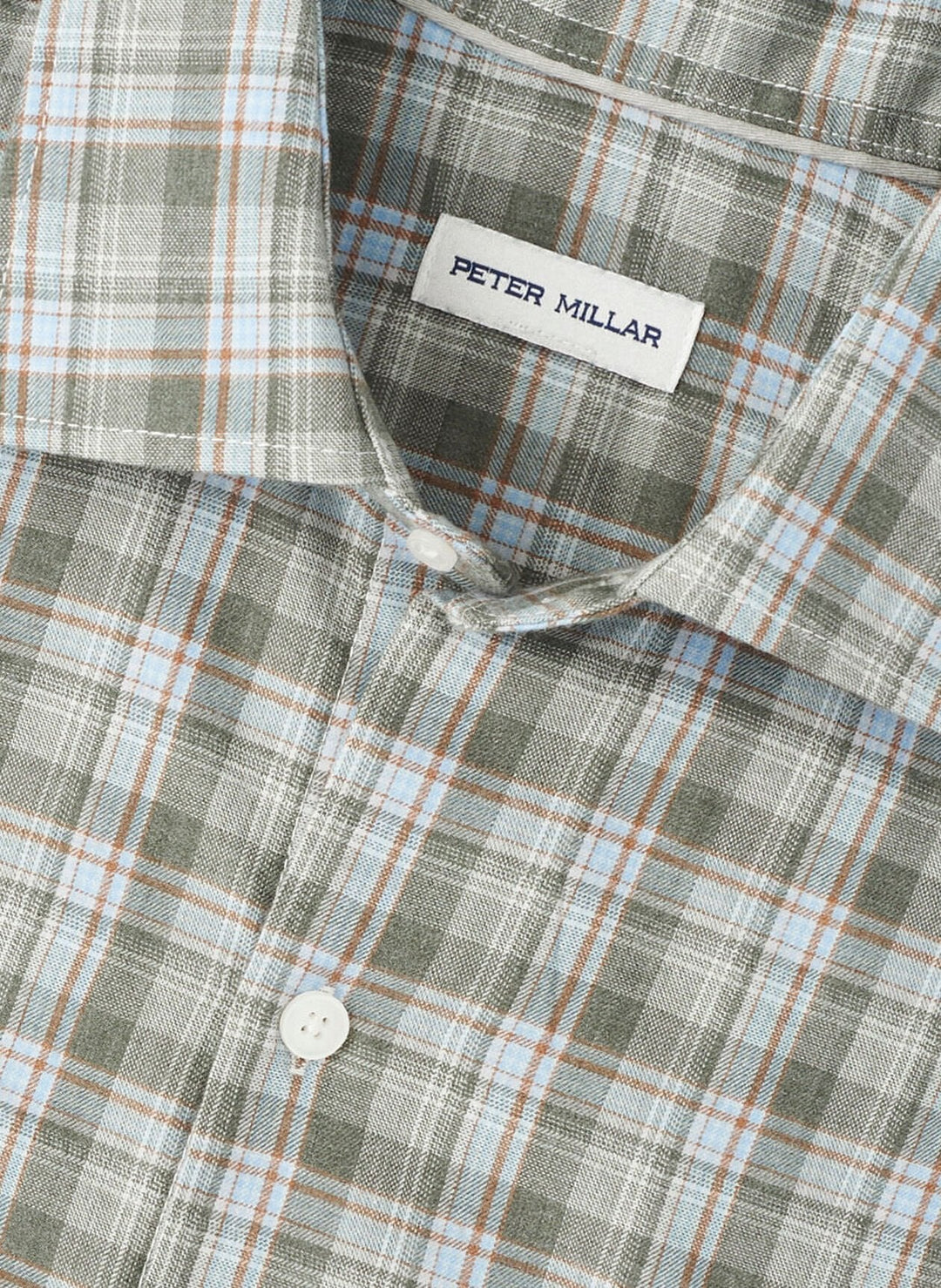 Peter Millar Men's Classic Fit Whitecap Performance Flannel Sport Shirt - BASIL