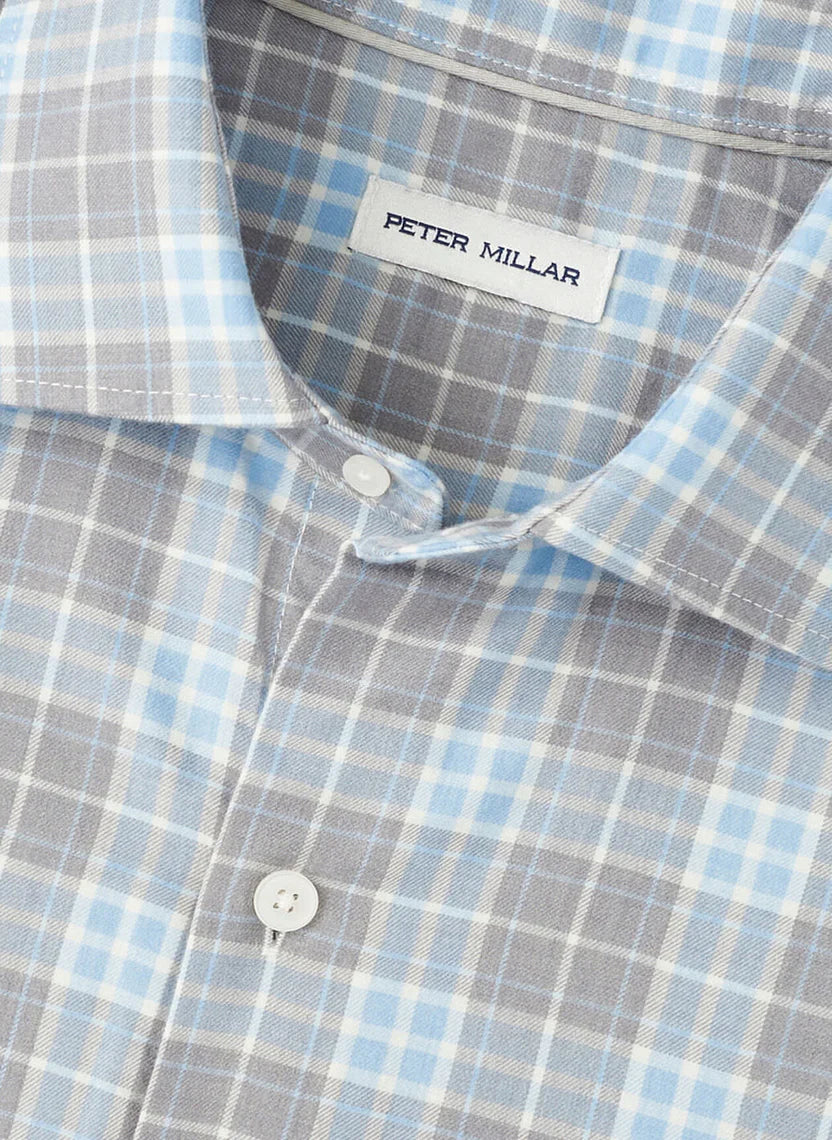 Peter Millar Men's Classic Fit Big Bear Performance Flannel Sport Shirt - GALE GREY