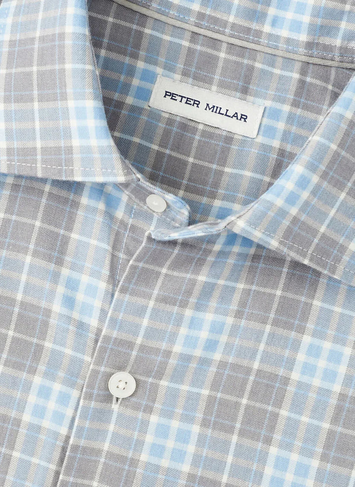 Peter Millar Men's Classic Fit Big Bear Performance Flannel Sport Shirt - GALE GREY