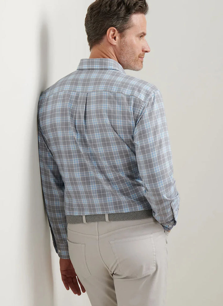 Peter Millar Men's Classic Fit Big Bear Performance Flannel Sport Shirt - GALE GREY