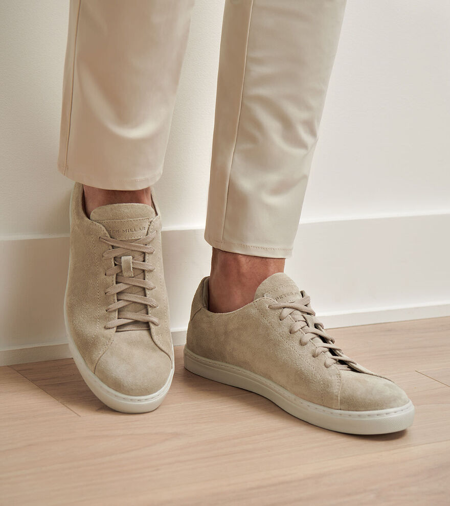 Peter Millar Mens Vantage Lite Suede Sneaker - BEIGE