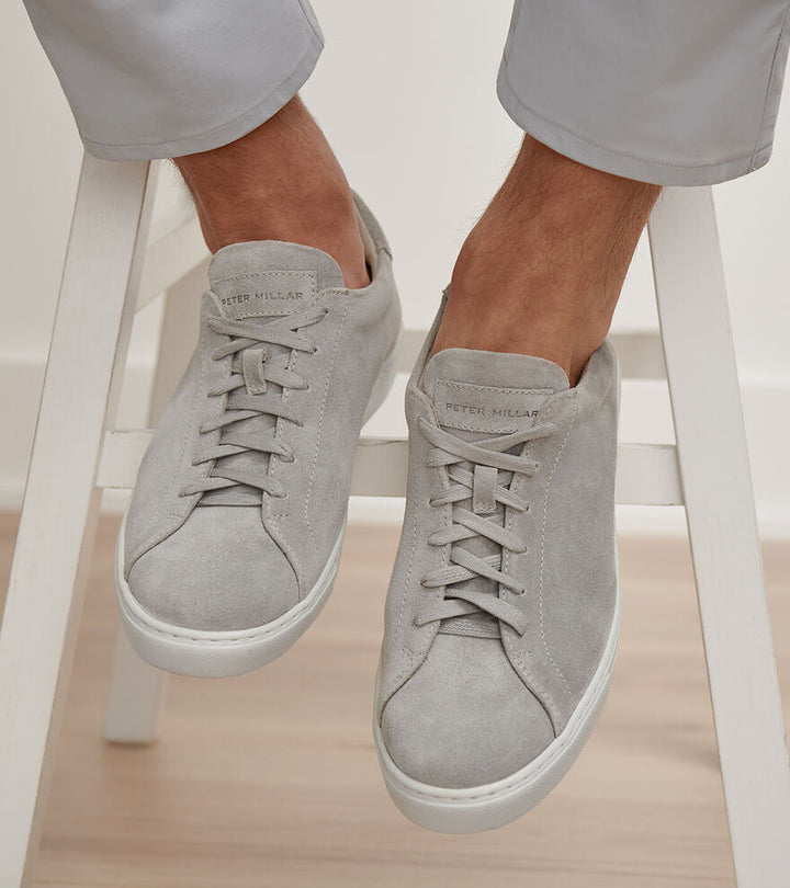 Peter Millar Mens Vantage Lite Suede Sneaker - PEARL GREY