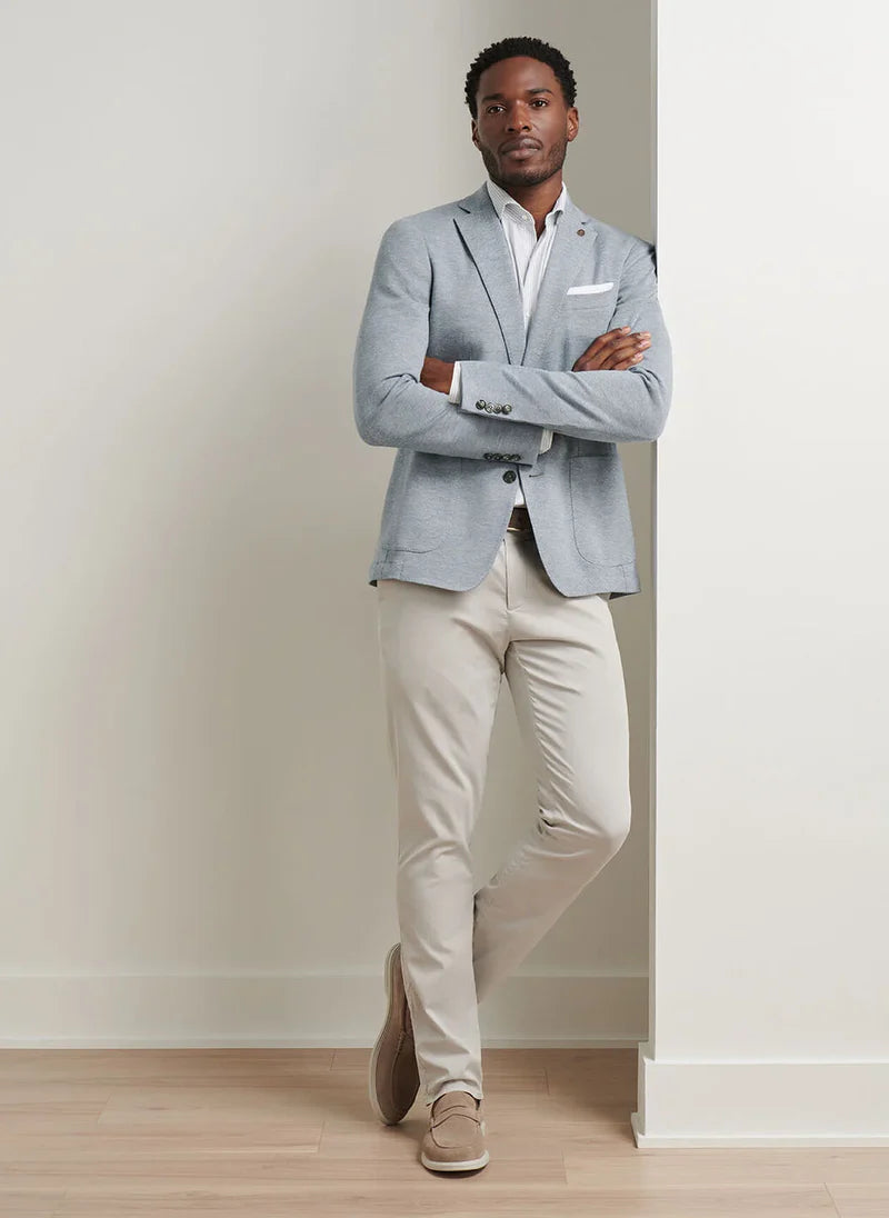 Peter Millar Mens Barclay Knit Soft Jacket - RAIN CLOUD