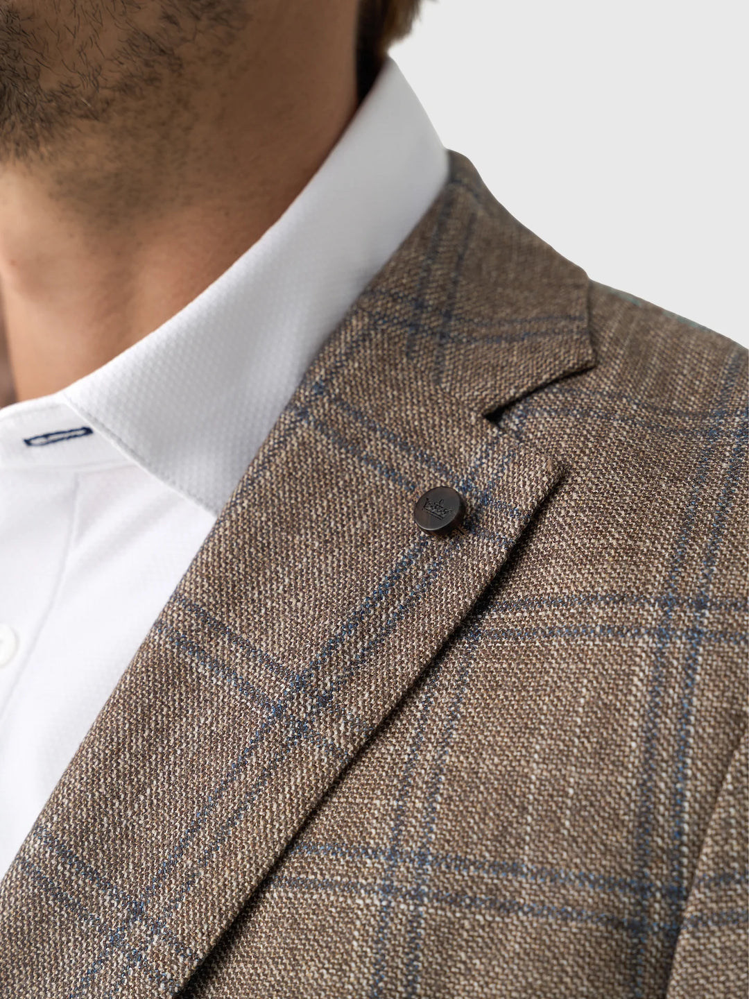 Peter Millar Men's Tailored Fit Leroy Windowpane Soft Jacket - WALNUT