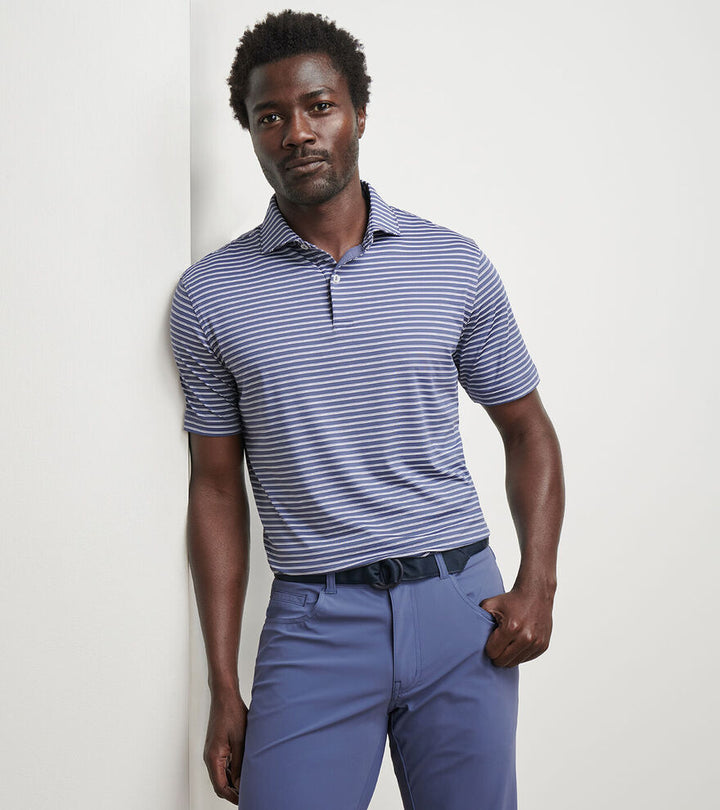 Peter Millar Men's Tailred Fit Bridge Performance Jersey Polo - NEBULA BLUE