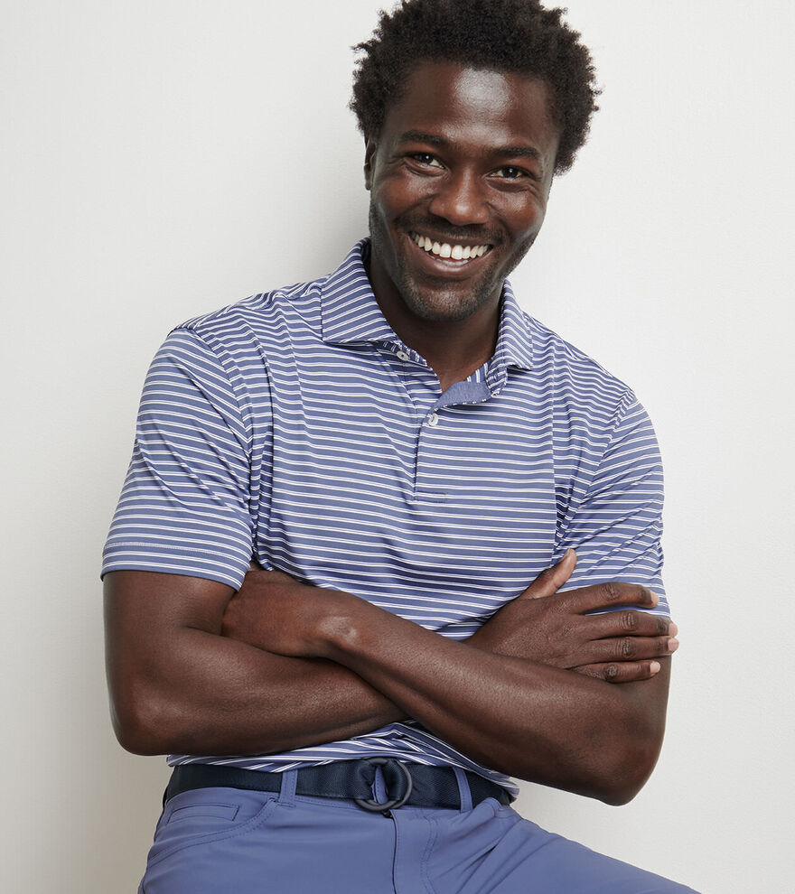 Peter Millar Men's Tailred Fit Bridge Performance Jersey Polo - NEBULA BLUE