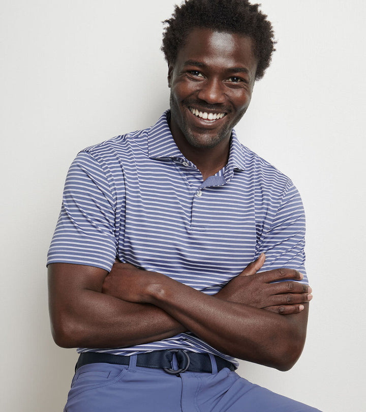Peter Millar Men's Tailred Fit Bridge Performance Jersey Polo - NEBULA BLUE