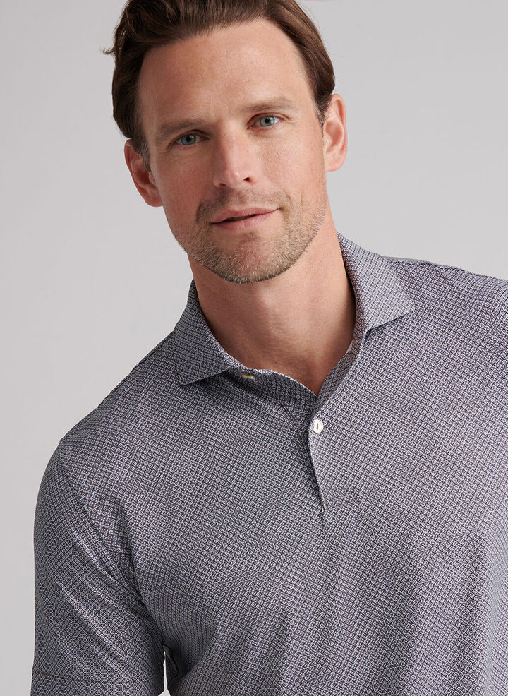 Peter Millar Men's Tailored Fit Seville Performance Jersey Polo - WHITE