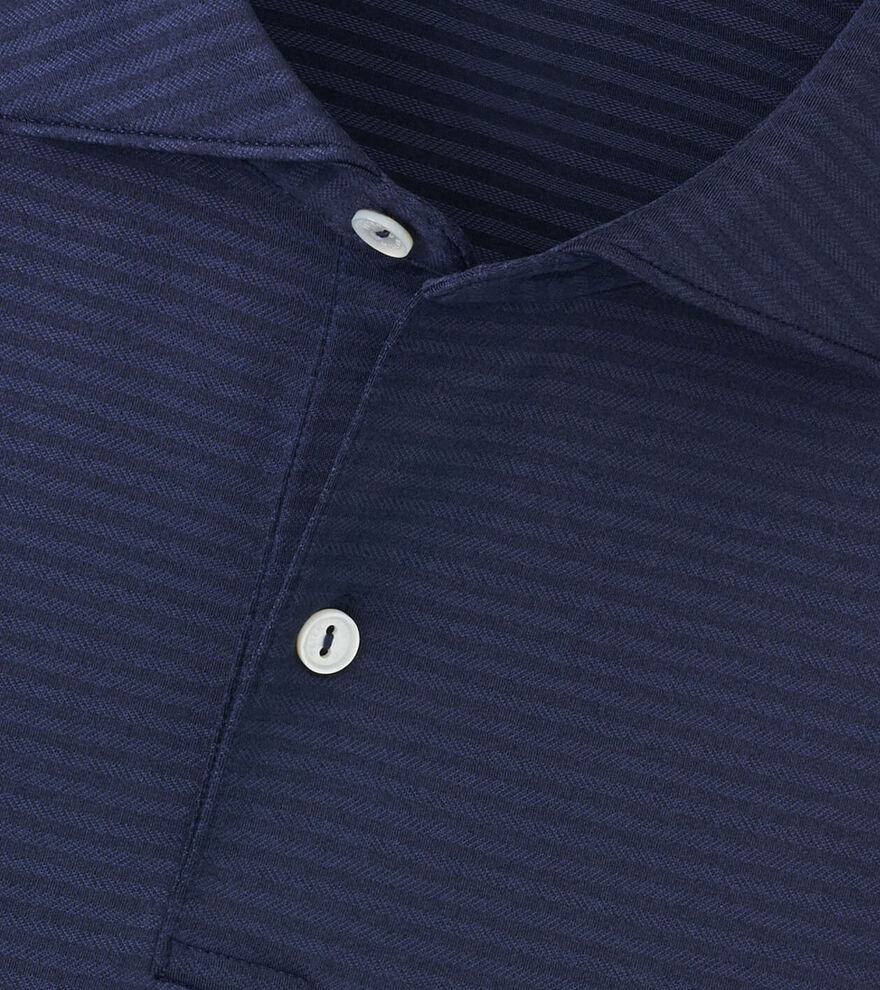 Peter Millar Men's Tailored Fit Empire Performance Jersey Polo - NAVY
