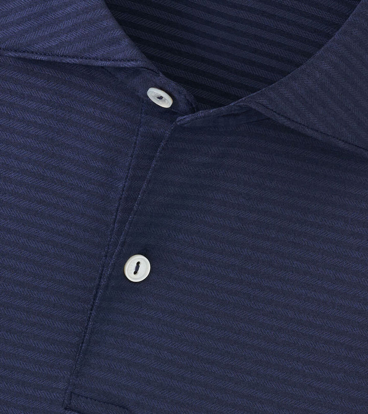 Peter Millar Men's Tailored Fit Empire Performance Jersey Polo - NAVY