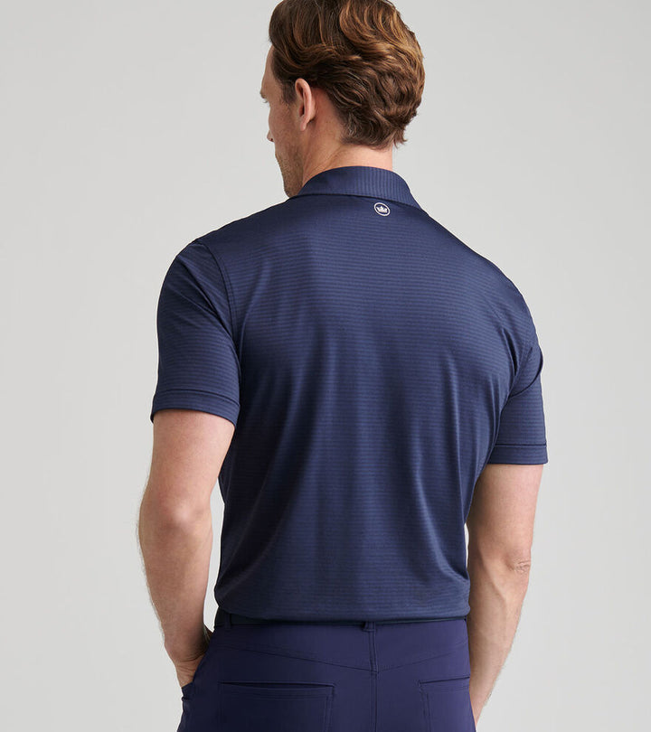 Peter Millar Men's Tailored Fit Empire Performance Jersey Polo - NAVY