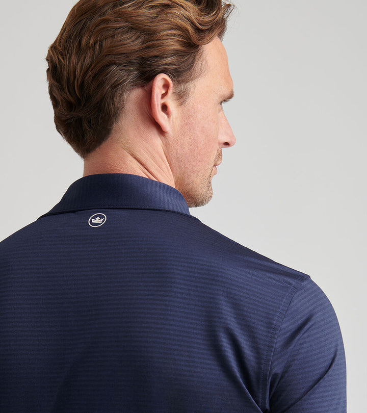 Peter Millar Men's Tailored Fit Empire Performance Jersey Polo - NAVY