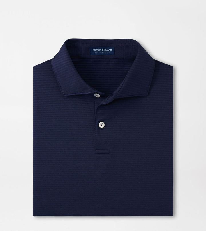Peter Millar Men's Tailored Fit Empire Performance Jersey Polo - NAVY