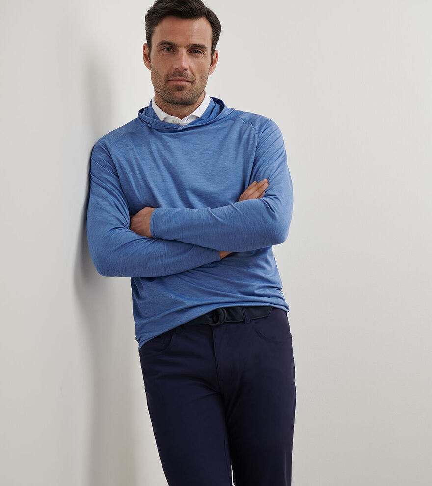 Peter Millar Men's Tailored Fit Stealth Performance Hoodie - LUNAR BLUE
