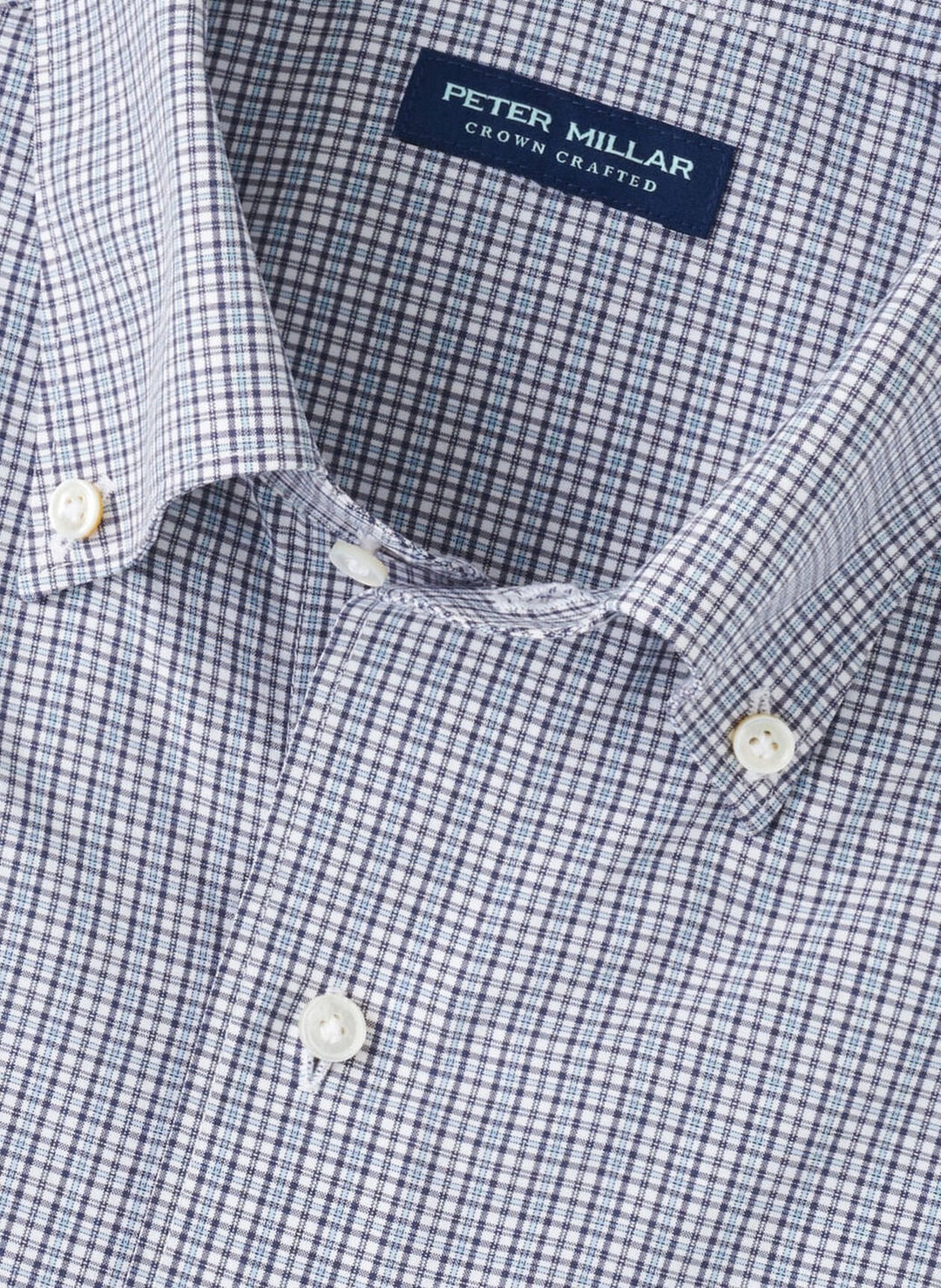 Peter Millar Men's Tailored Fit Porter Performance Poplin Sport Shirt - NEBULA BLUE