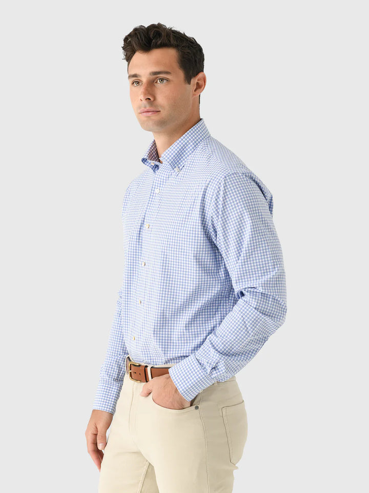 Peter Millar Men's Tailored Fit Mitchell Performance Poplin Sport Shirt - WISTERIA