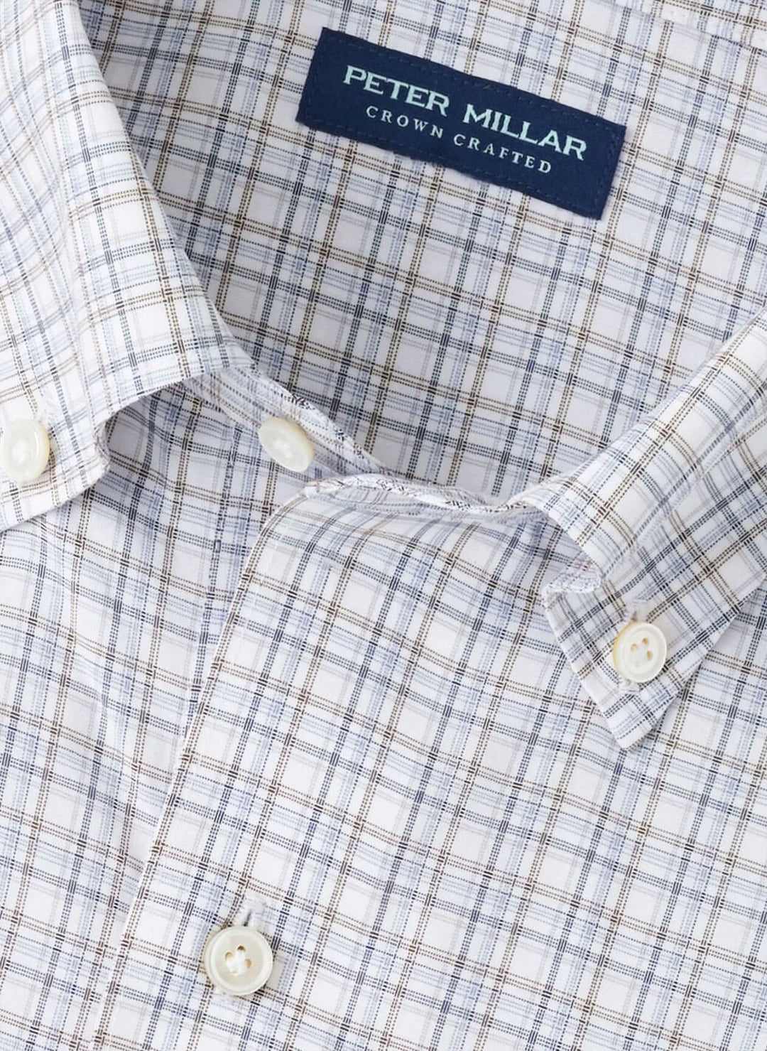 Peter Millar Men's Tailored Fit Carter Performance Poplin Sport Shirt - NEBULA BLUE