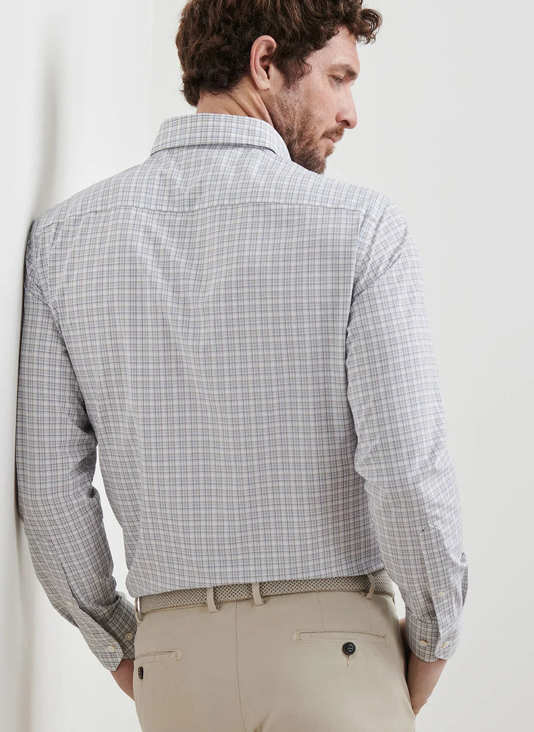 Peter Millar Men's Tailored Fit Carter Performance Poplin Sport Shirt - NEBULA BLUE