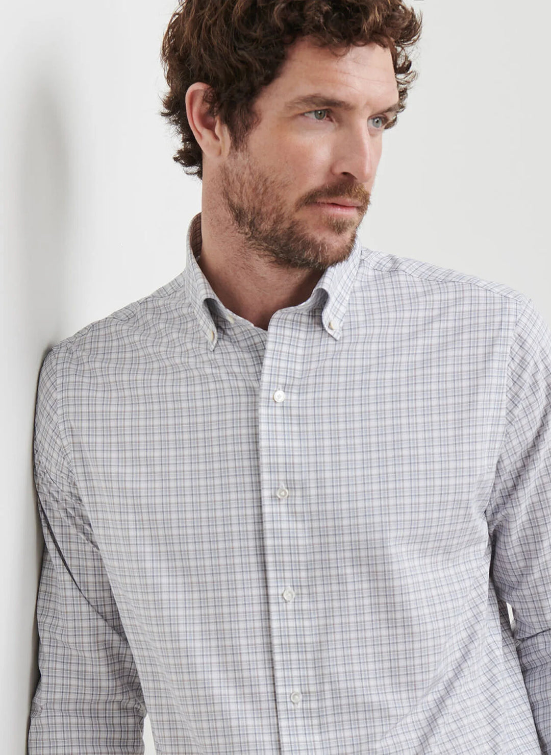 Peter Millar Men's Tailored Fit Carter Performance Poplin Sport Shirt - NEBULA BLUE