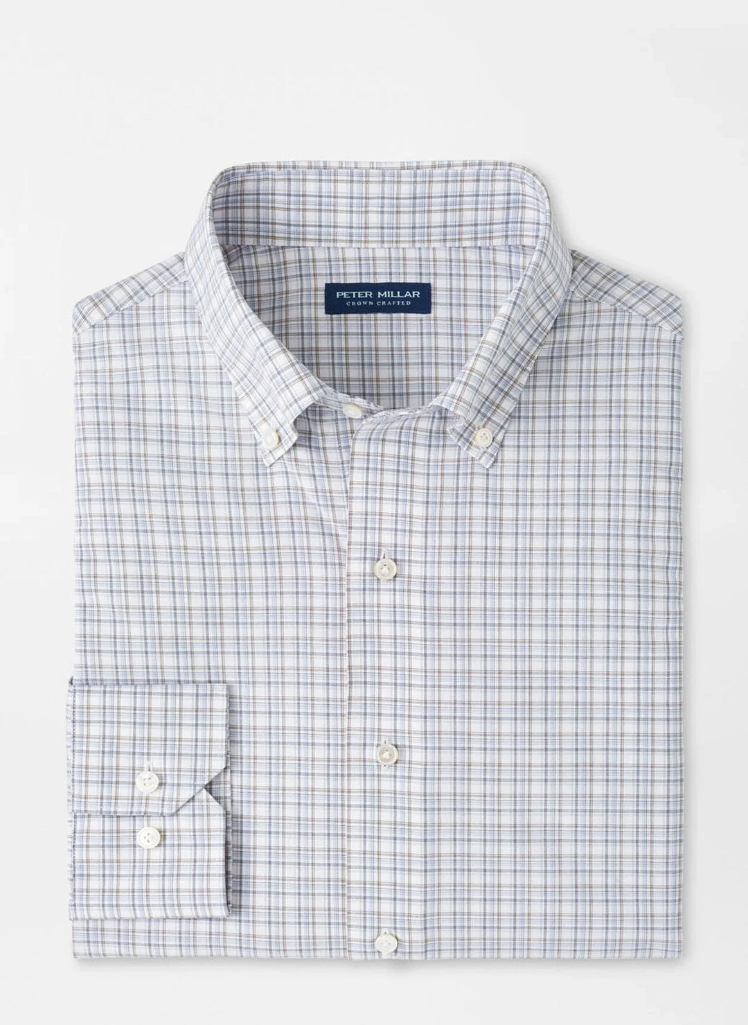 Peter Millar Men's Tailored Fit Carter Performance Poplin Sport Shirt - NEBULA BLUE