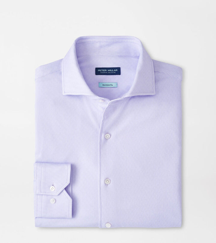 Peter Millar Men's Tailored Fit Excursionist Flex Micro Print Sport Shirt - WISTERIA