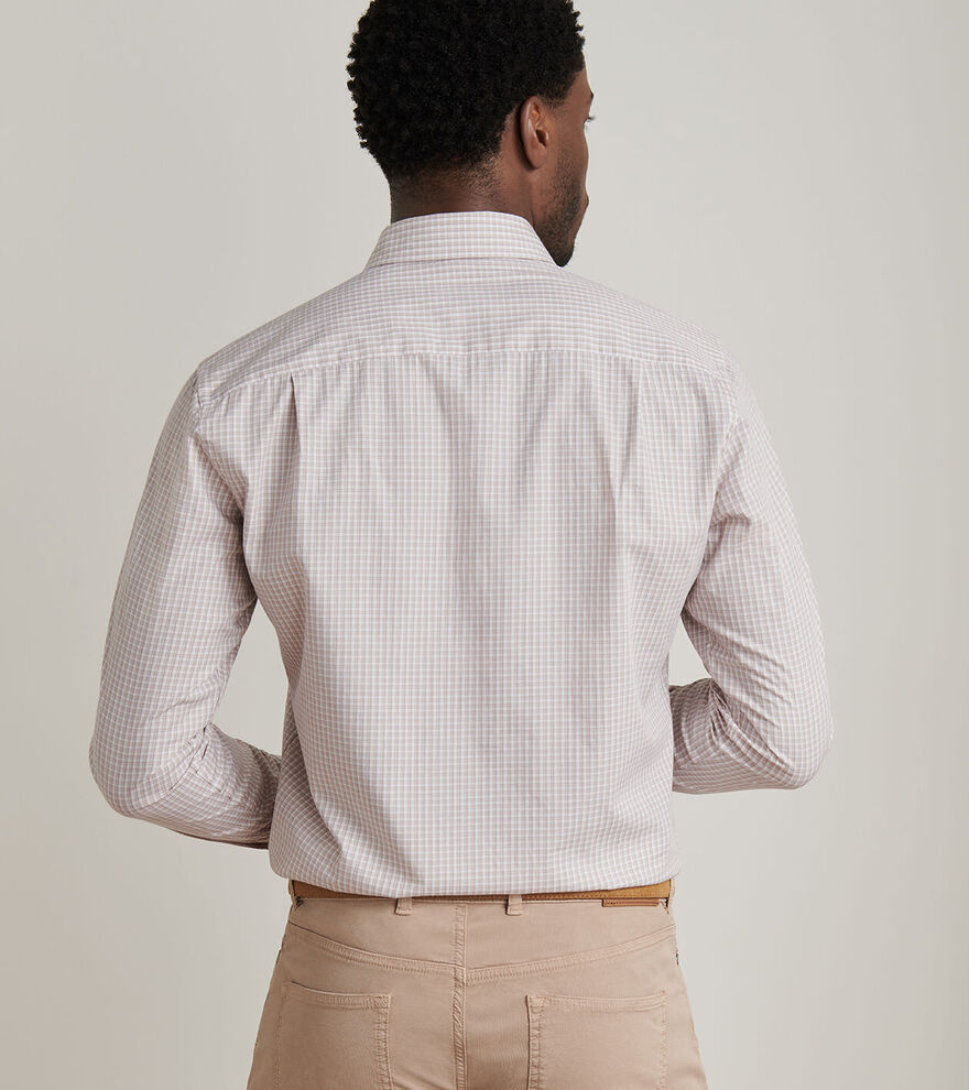 Peter Millar Men's Tailored Fit Torino Cotton Sport Shirt - CAMEL