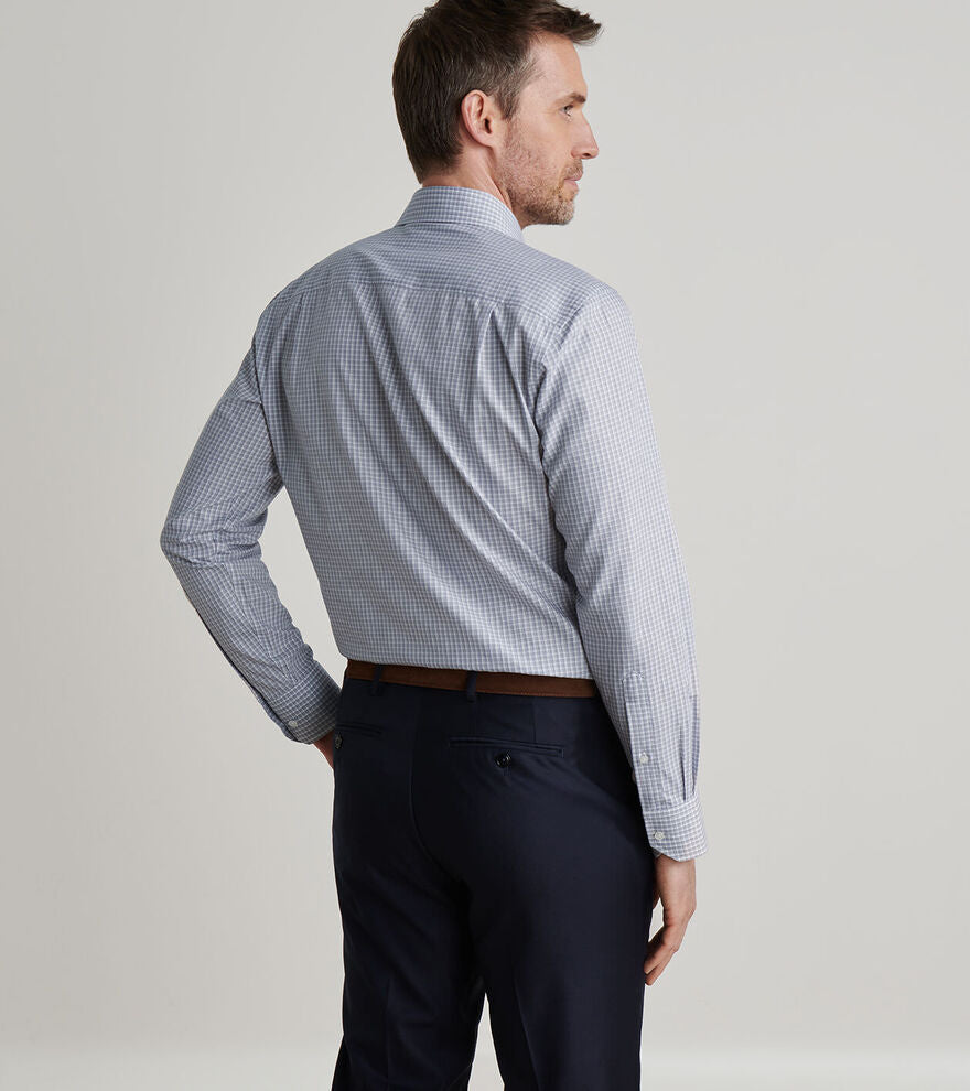 Peter Millar Men's Tailored Fit Torino Cotton Sport Shirt - NEBULA BLUE